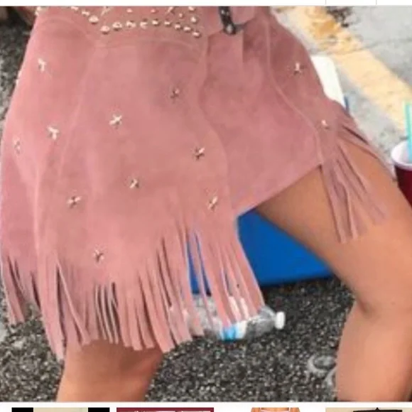 UNDERSTATED LEATHER PARIS TEXAS SKIRT IN LILAC - Picture 5 of 12